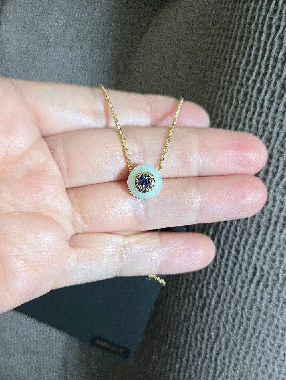 Coach Gold💛 Raised Slider Disc📀 Pendant Necklace